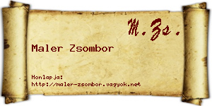 Maler Zsombor névjegykártya
